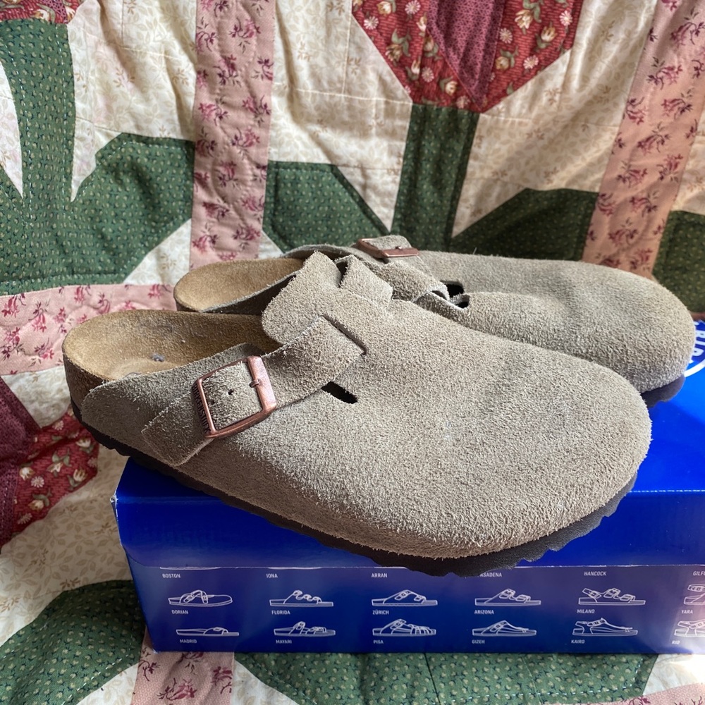 Birkenstock Boston Clog - Taupe, Size 39